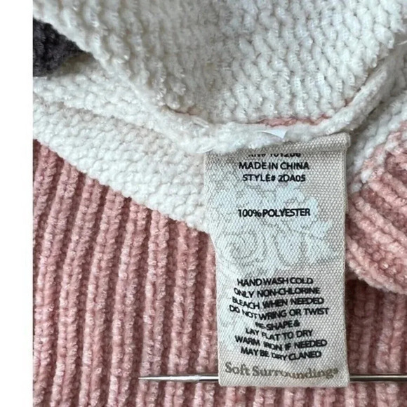 Soft Surroundings Lisbeth Striped Color Block Chenille Sweater VNeck Size XL - Picture 3 of 6